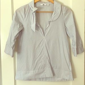 Uniqlo blue and white striped top